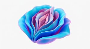 여성 해부학적 소음순 구조의 대칭성을 보여주는 3D 일러스트